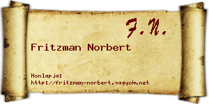 Fritzman Norbert névjegykártya