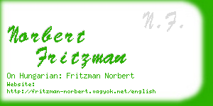 norbert fritzman business card